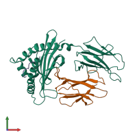 PDB entry 6a2b coloured by chain, front view.