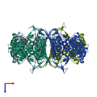 PDB entry 6a3g coloured by chain, top view.