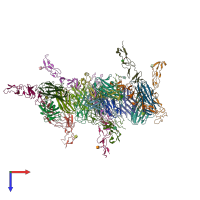 PDB entry 6a3v coloured by chain, top view.