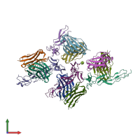 PDB entry 6a3w coloured by chain, front view.