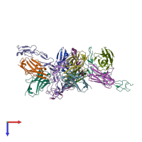 PDB entry 6a3w coloured by chain, top view.