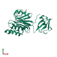 PDB entry 6a43 coloured by chain, front view.