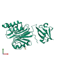 PDB entry 6a44 coloured by chain, front view.