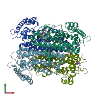 PDB entry 6a4i coloured by chain, front view.