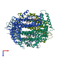 PDB entry 6a4i coloured by chain, top view.