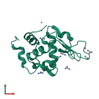 Monomeric assembly 1 of PDB entry 6a4p coloured by chemically distinct molecules, front view.
