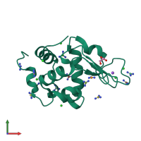 PDB entry 6a4q coloured by chain, front view.