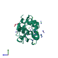 PDB entry 6a4q coloured by chain, side view.