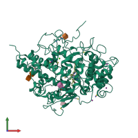 PDB entry 6a4y coloured by chain, front view.