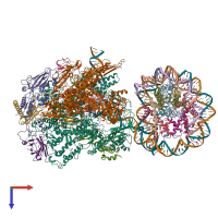 PDB entry 6a5u coloured by chain, top view.