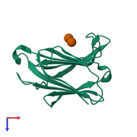 PDB entry 6a64 coloured by chain, top view.