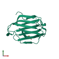 PDB entry 6a66 coloured by chain, front view.