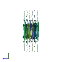 PDB entry 6a6b coloured by chain, side view.