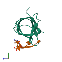 PDB entry 6a6l coloured by chain, side view.
