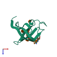 PDB entry 6a6l coloured by chain, top view.