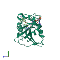 PDB entry 6a7e coloured by chain, side view.