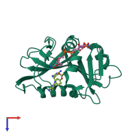 PDB entry 6a7e coloured by chain, top view.