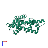 PDB entry 6a7u coloured by chain, top view.