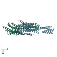 PDB entry 6a94 coloured by chain, top view.