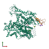 PDB entry 6a95 coloured by chain, front view.