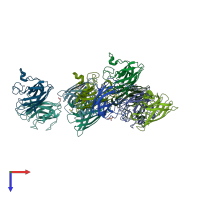 PDB entry 6a9o coloured by chain, top view.