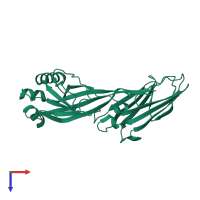 PDB entry 6a9y coloured by chain, top view.