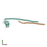 PDB entry 6abo coloured by chain, front view.