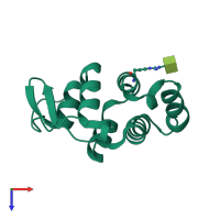 PDB entry 6ac0 coloured by chain, top view.