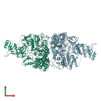 PDB entry 6ac8 coloured by chain, front view.