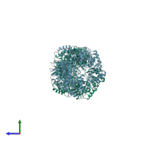 PDB entry 6ac8 coloured by chain, side view.