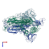 PDB entry 6acd coloured by chain, top view.