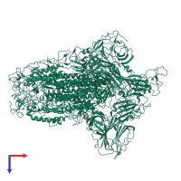 Spike glycoprotein in PDB entry 6acd, assembly 1, top view.