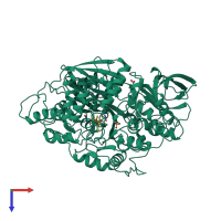 PDB entry 6acn coloured by chain, top view.