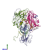 PDB entry 6ad0 coloured by chain, side view.