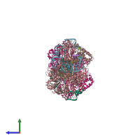 PDB entry 6aeb coloured by chain, side view.