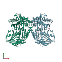 PDB entry 6aef coloured by chain, front view.