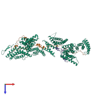 PDB entry 6af0 coloured by chain, top view.
