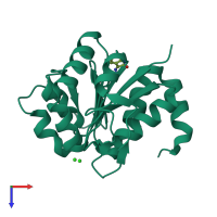 PDB entry 6af5 coloured by chain, top view.