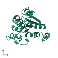 PDB entry 6af7 coloured by chain, front view.