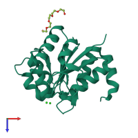PDB entry 6af7 coloured by chain, top view.