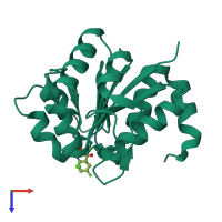 PDB entry 6afc coloured by chain, top view.