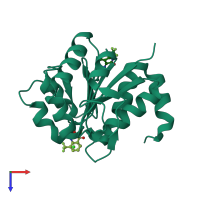 PDB entry 6afe coloured by chain, top view.