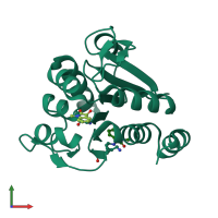 PDB entry 6afg coloured by chain, front view.
