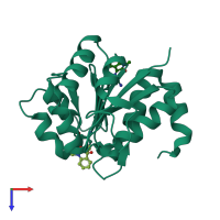 PDB entry 6afg coloured by chain, top view.