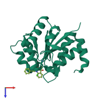 PDB entry 6afh coloured by chain, top view.