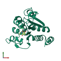 PDB entry 6afi coloured by chain, front view.