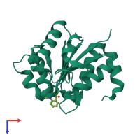 PDB entry 6afi coloured by chain, top view.