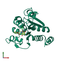 PDB entry 6afj coloured by chain, front view.