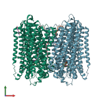 PDB entry 6afz coloured by chain, front view.