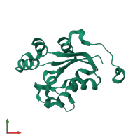 PDB entry 6agy coloured by chain, front view.